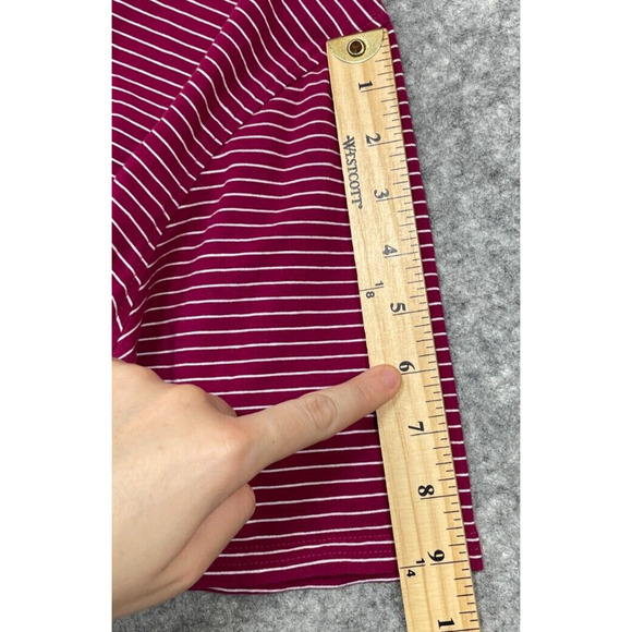 Holderness Bourne Mens Egan Polo Shirt Golf Performance Stripe Pima Red White L - Picture 11 of 13